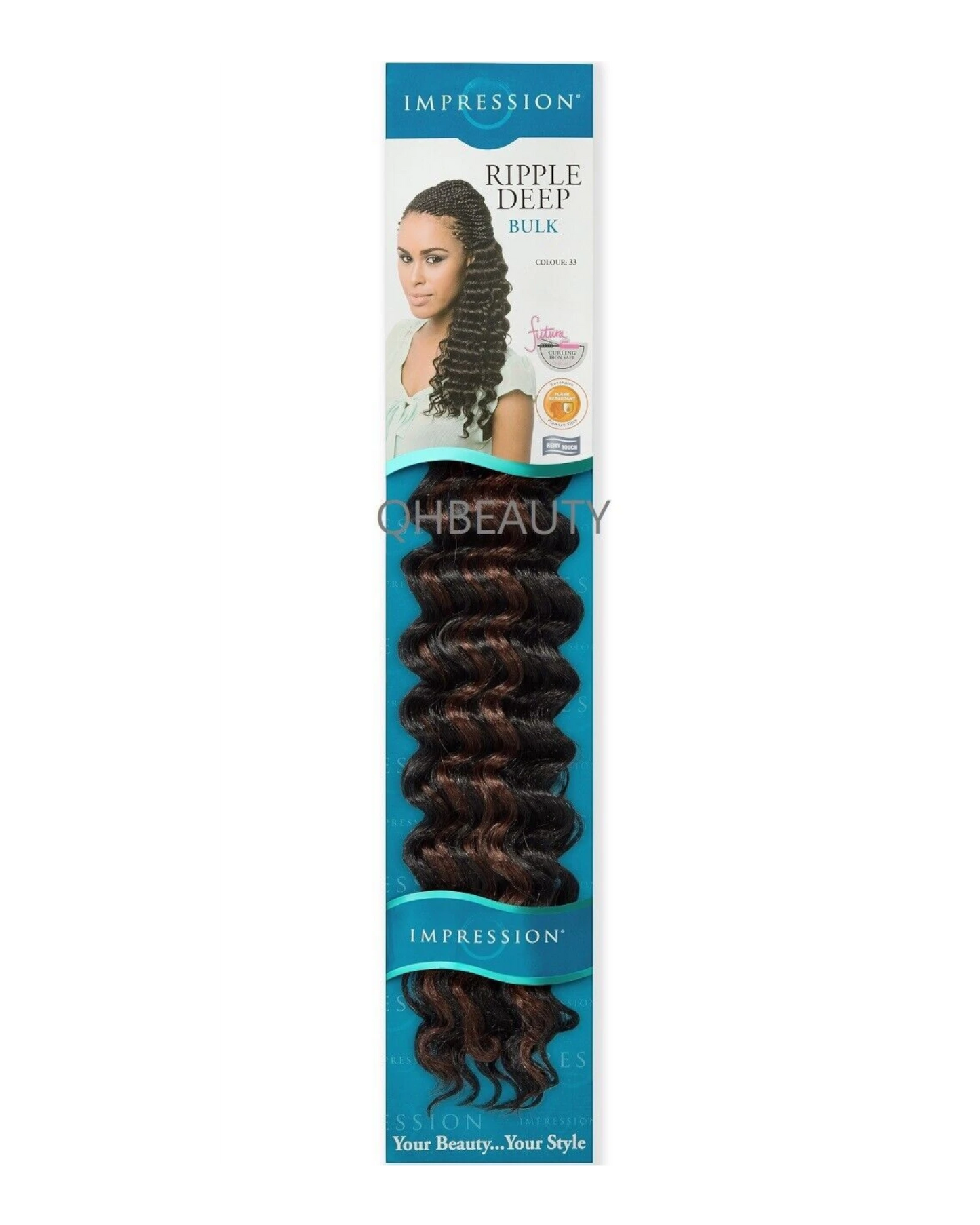 IMPRESSION SYNTHETIC HAIR EXTENSION CROCHET CURLY BRAID - RIPPLE DEEP 20 INCH