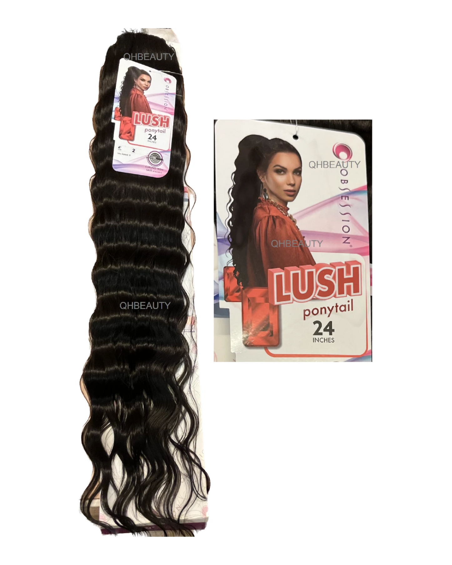 OBSESSION SYNTHETIC DRAWSTRING BODY WAVE CURLY  HAIR PONYTAIL - LUSH 24 INCHES