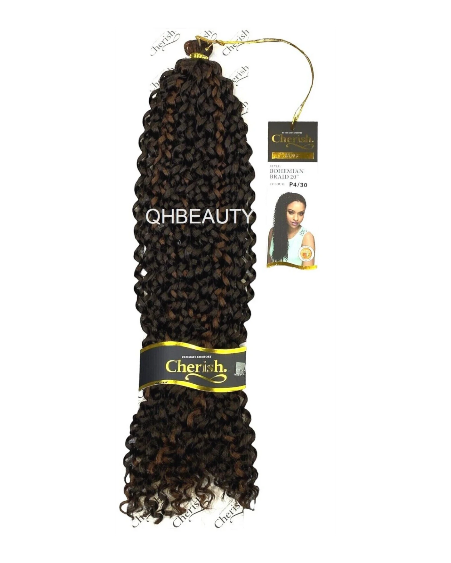 CHERISH SYNTHETIC CROCHET CURLY HAIR EXTENSION BRAID - BOHEMIAN BULK 20 INCH