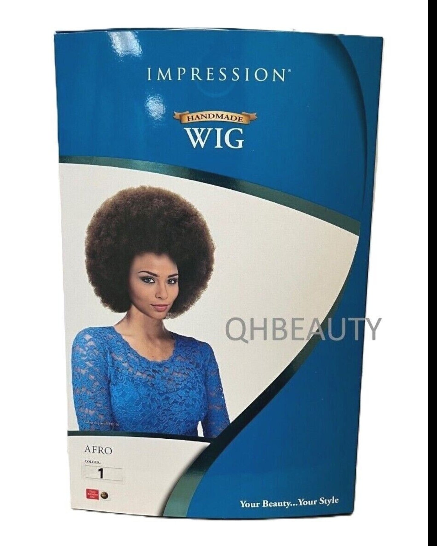 Impression Synthetic Hand Made Cuban Afro Curl Style Hair Wig - AFRO