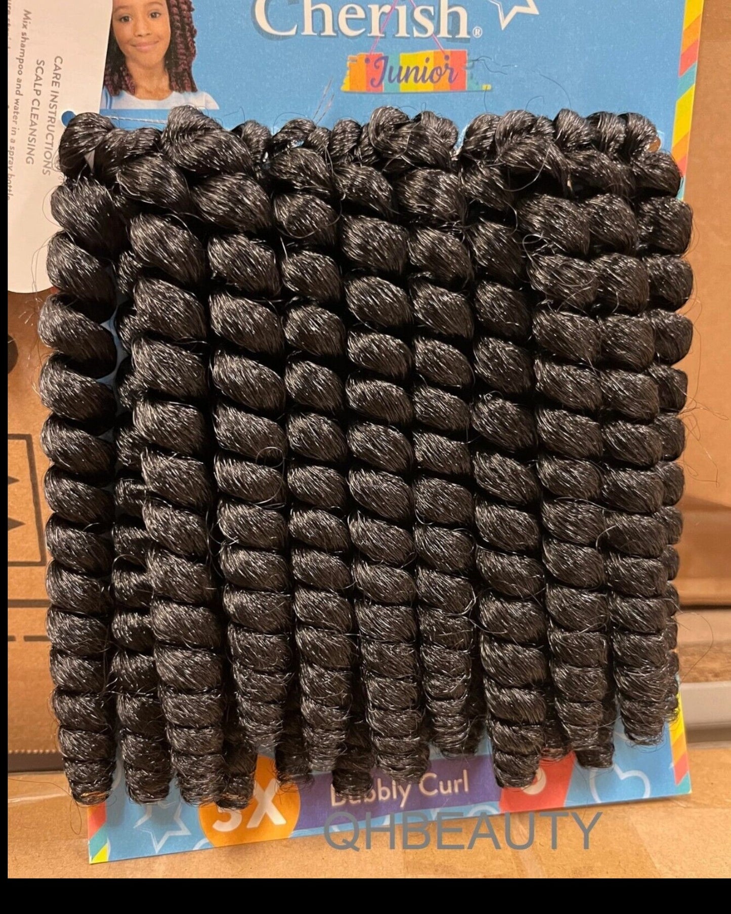 CHERISH SYNTHETIC JUNIOR KIDS CROCHET BRAID HAIR EXTENSION - BUBBLY CURL 6 INCH