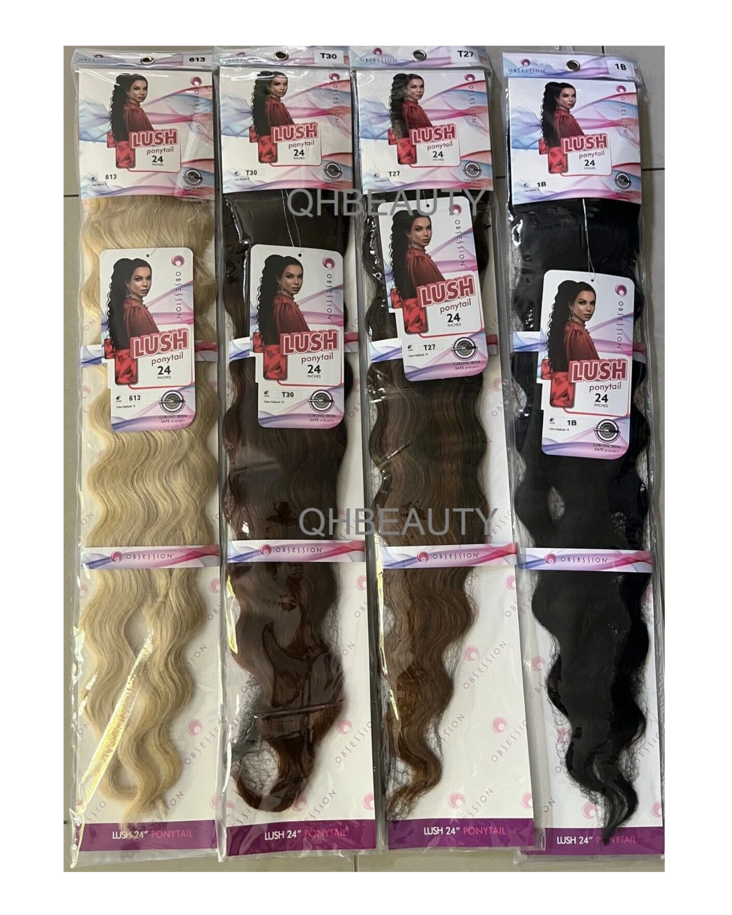 OBSESSION SYNTHETIC DRAWSTRING BODY WAVE CURLY  HAIR PONYTAIL - LUSH 24 INCHES