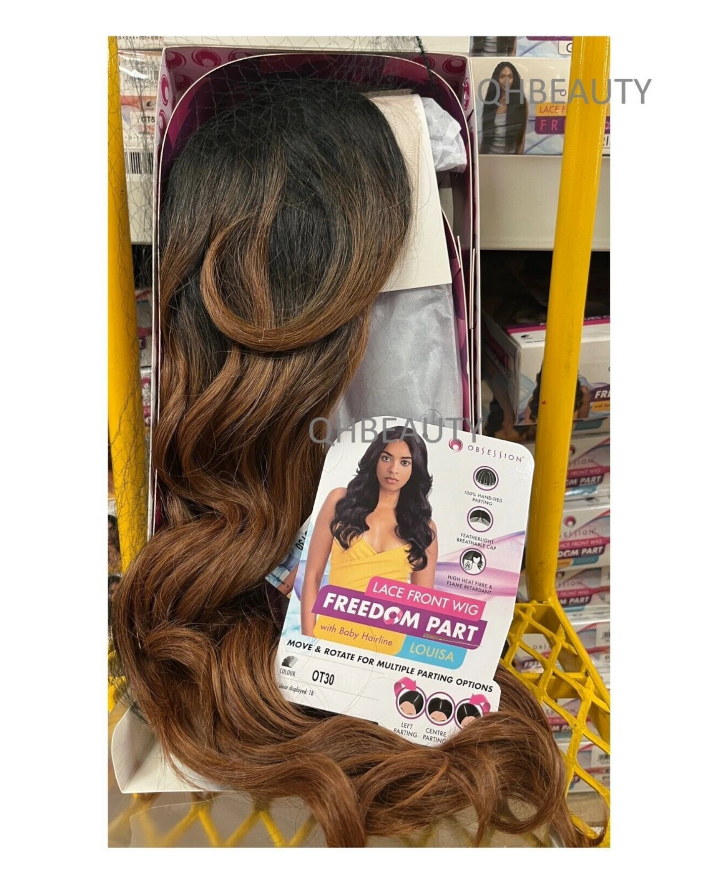 Obsession Synthetic Lace Front Free Part Hand Tied Curly Hair Wig - LOUISA