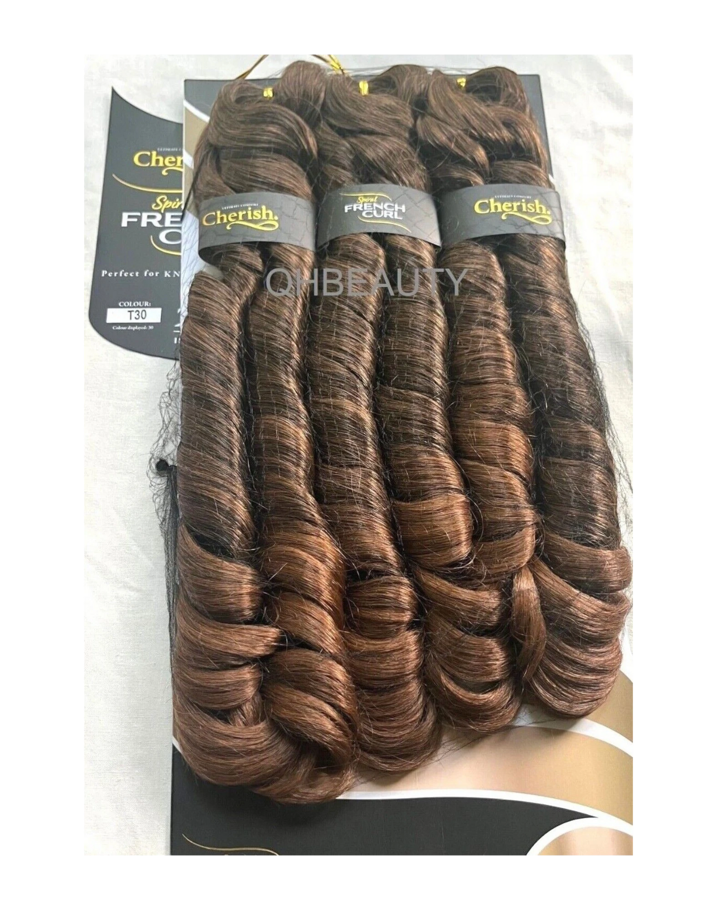 CHERISH SYNTHETIC HAIR EXTENSION BRAID - 3 x SPIRAL FRENCH CURL 22 & 28 INCHES