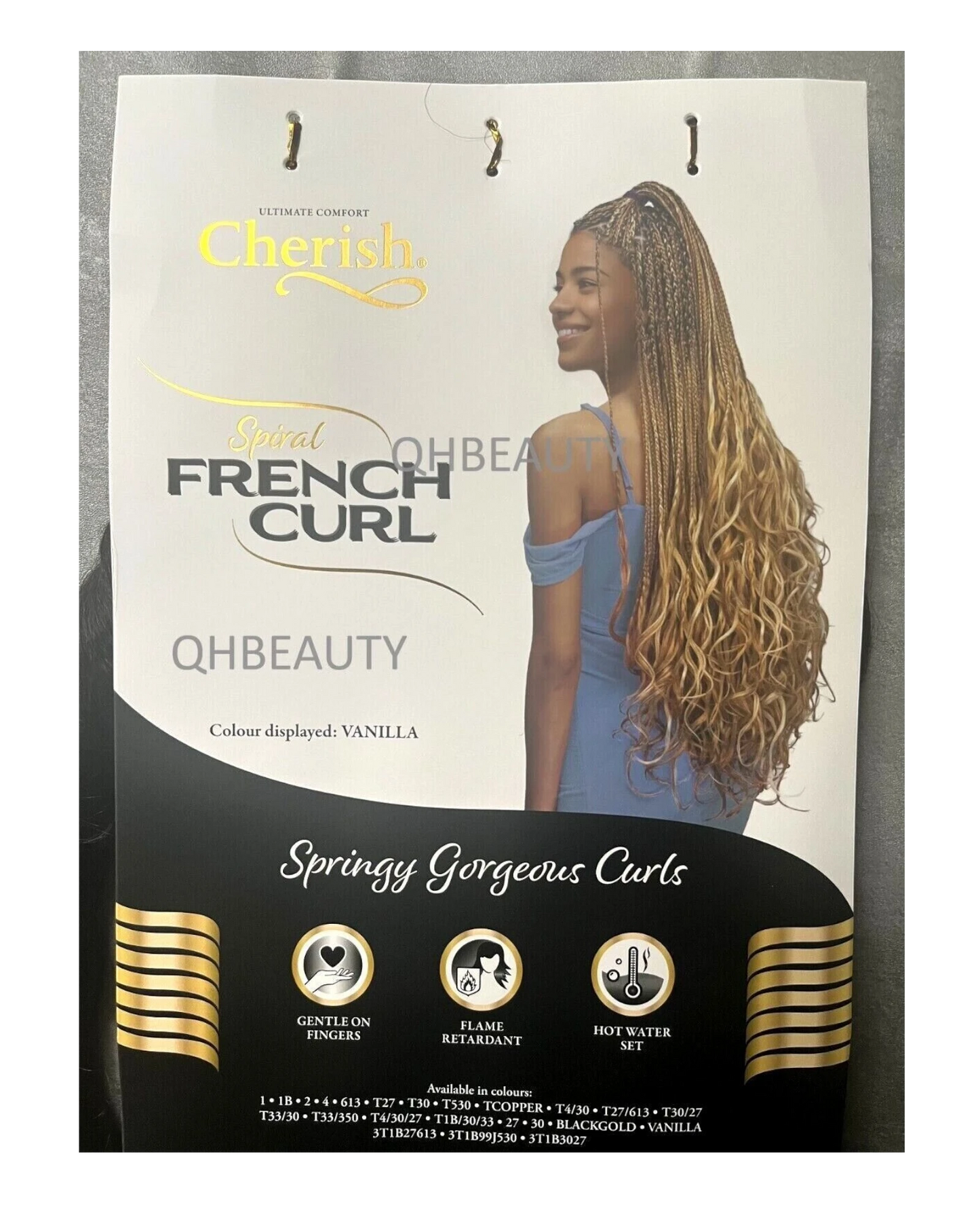 CHERISH SYNTHETIC HAIR EXTENSION BRAID - 3 x SPIRAL FRENCH CURL 22 & 28 INCHES