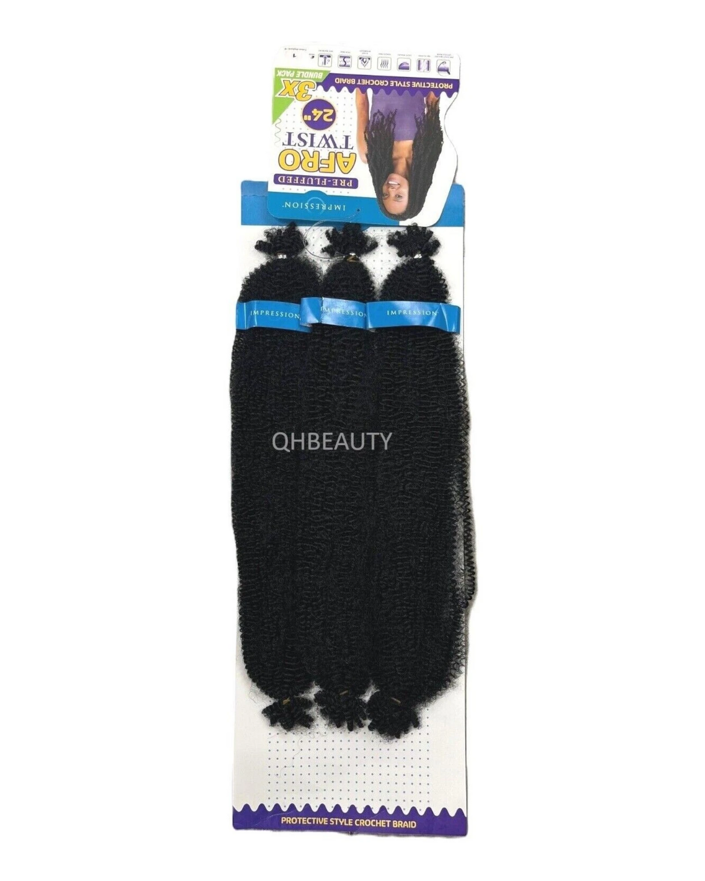IMPRESSION SYNTHETIC CUBAN BRAIDING HAIR EXTENSION PRE FLUFFED - AFRO TWIST 24''
