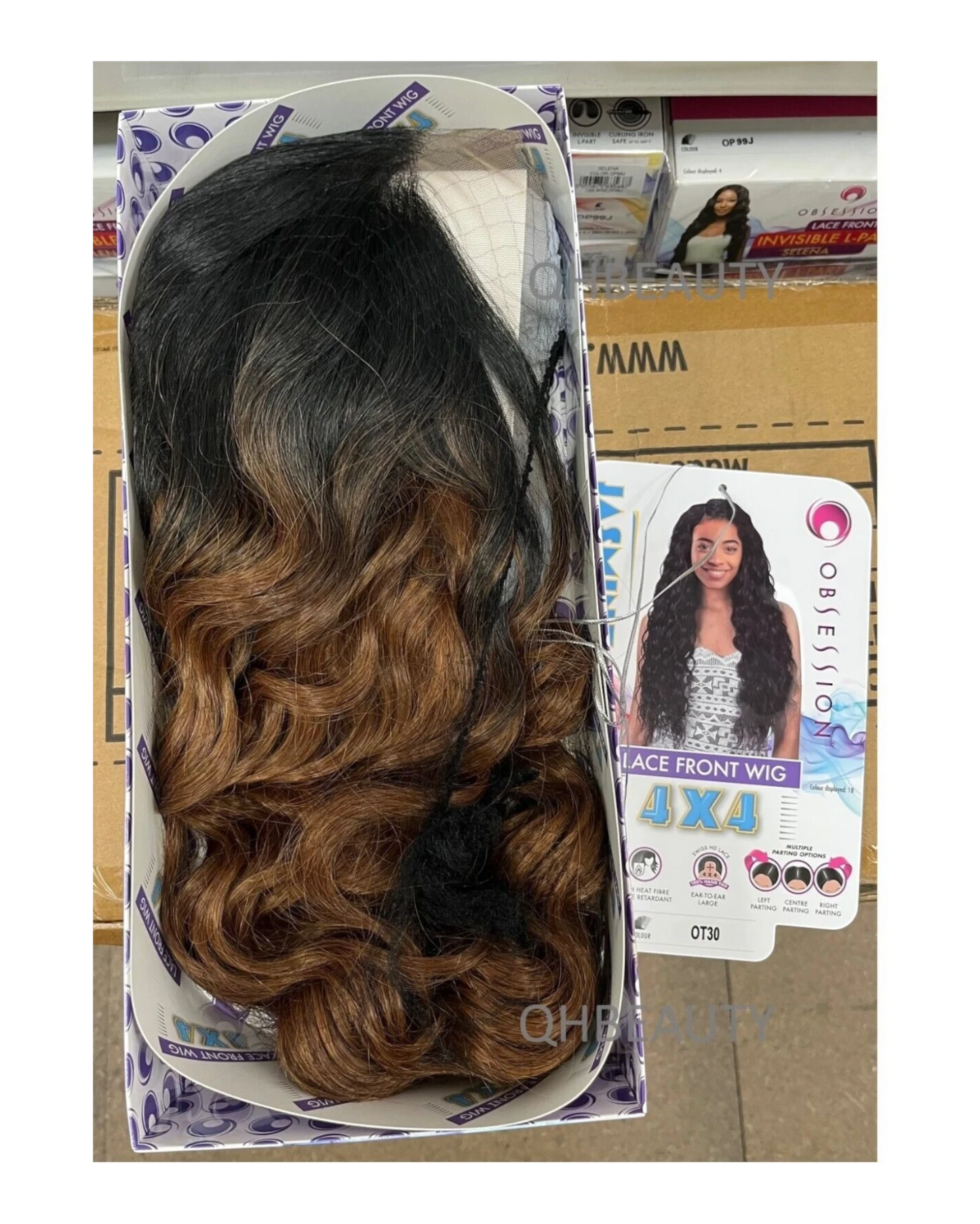 Obsession Synthetic Swiss HD 4x4 Lace Front Free Part Curly Hair Wig - JASMINE