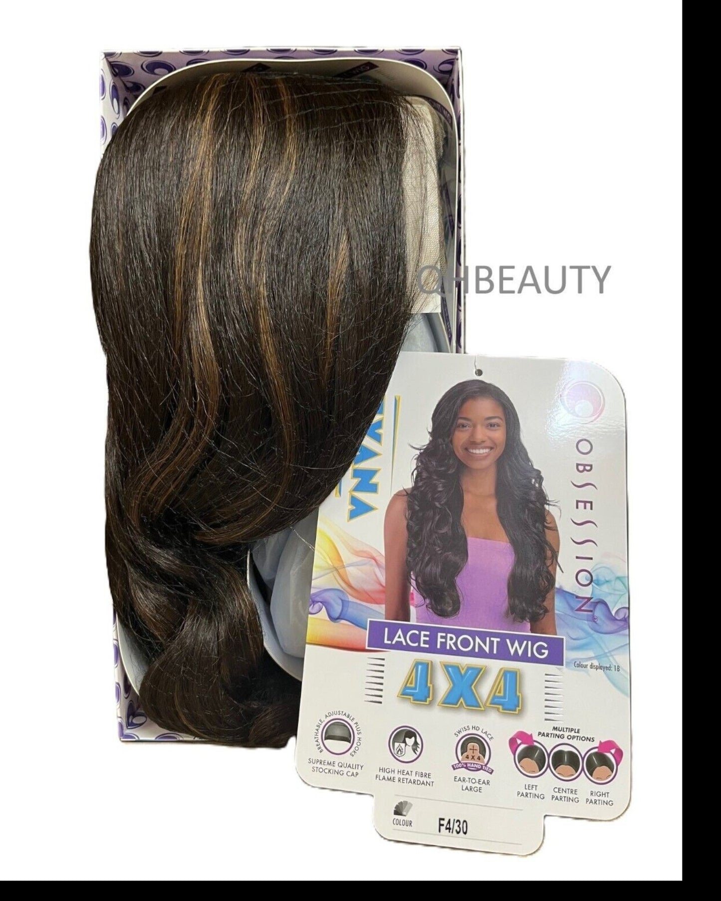 Obsession Synthetic Swiss HD 4x4 Lace Front Free Part Curly Hair Wig - TEYANA