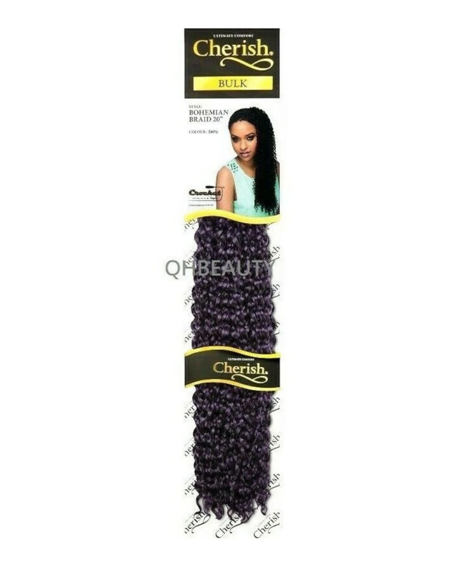 CHERISH SYNTHETIC CROCHET CURLY HAIR EXTENSION BRAID - BOHEMIAN BULK 20 INCH