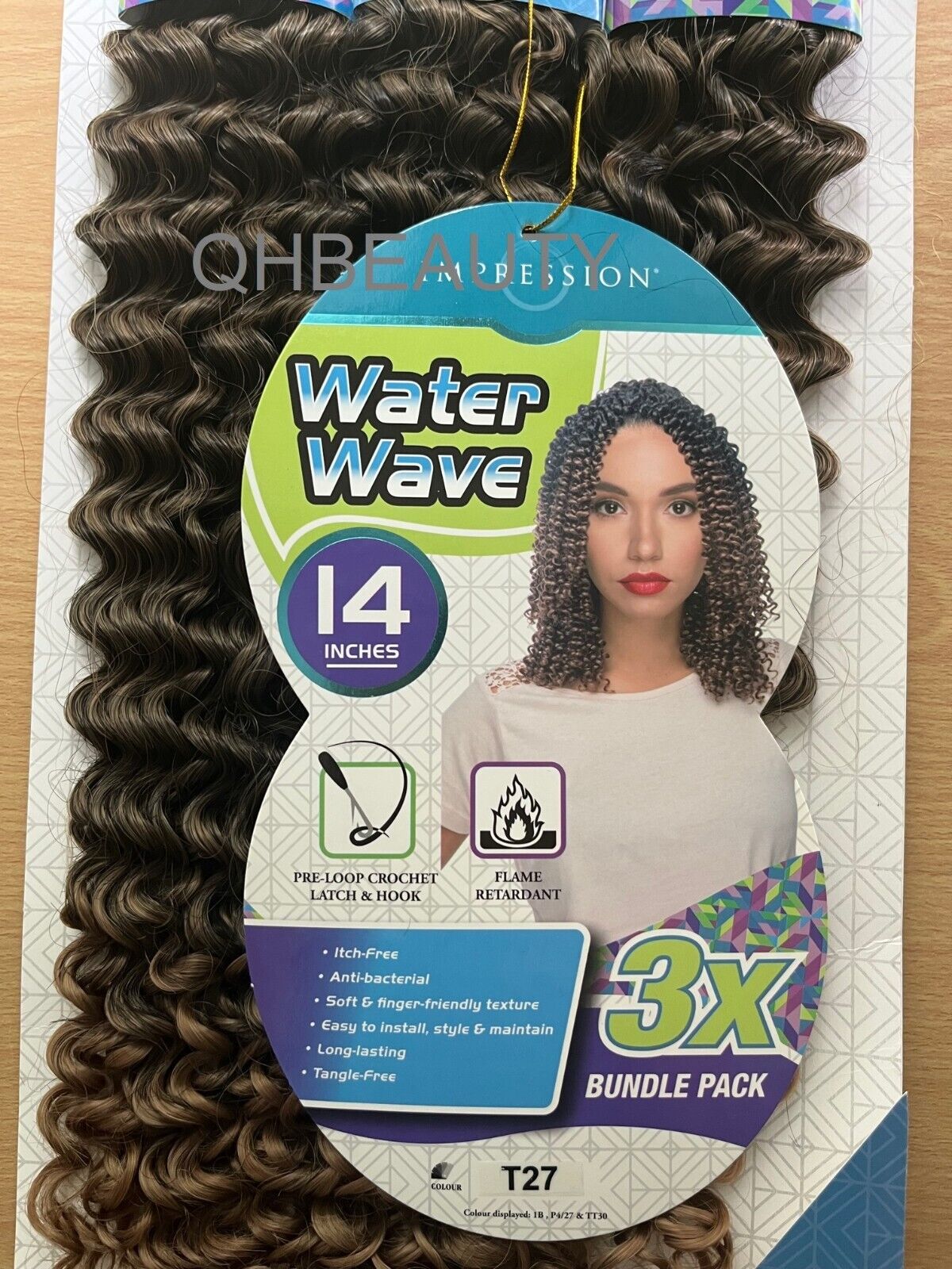 Impression Synthetic Crochet Hair Extension Braid 3x WATER WAVE BRAID 14 & 18 ''