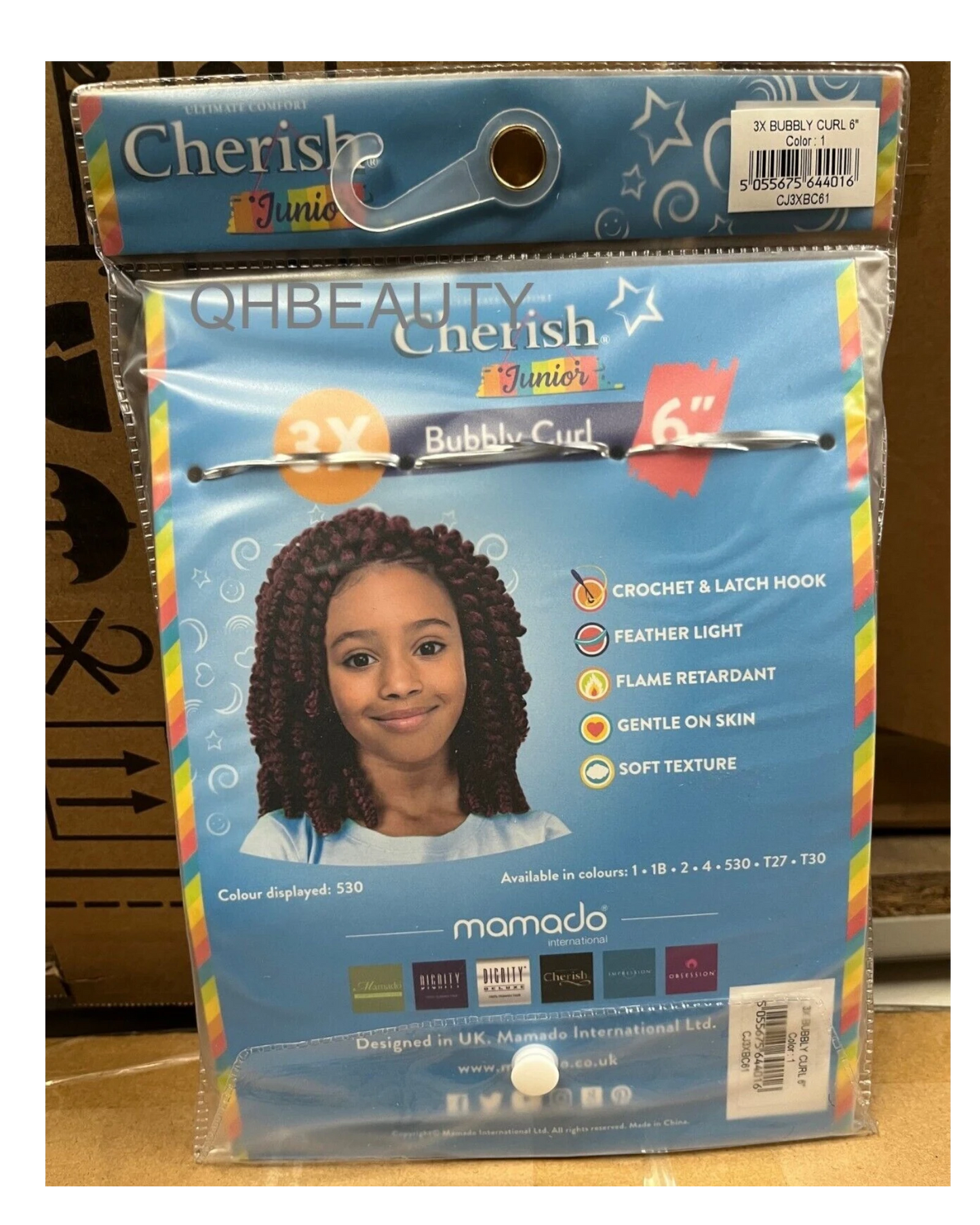 CHERISH SYNTHETIC JUNIOR KIDS CROCHET BRAID HAIR EXTENSION - BUBBLY CURL 6 INCH
