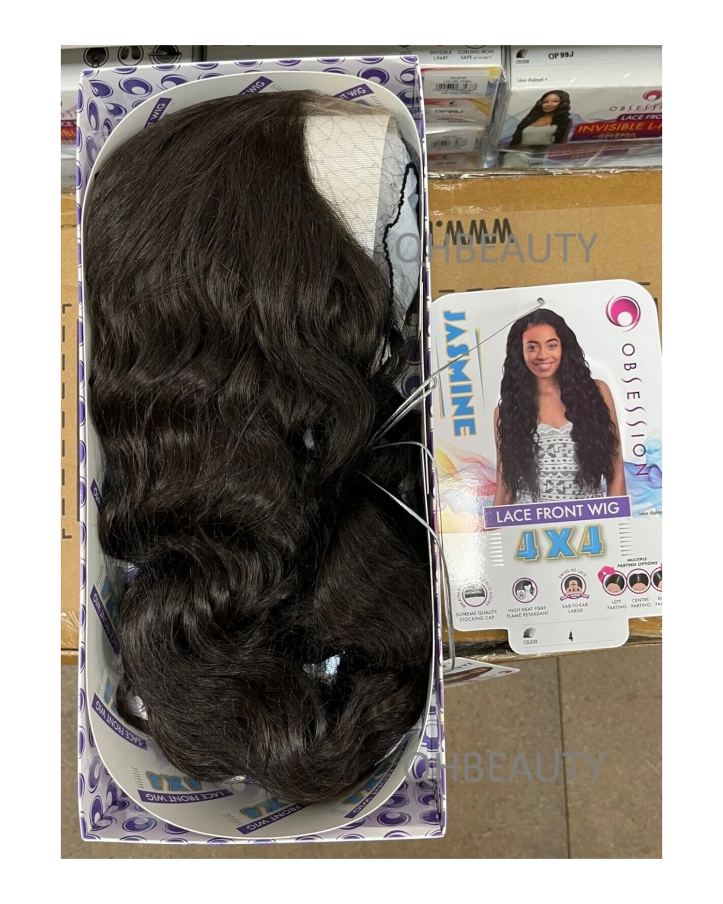 Obsession Synthetic Swiss HD 4x4 Lace Front Free Part Curly Hair Wig - JASMINE