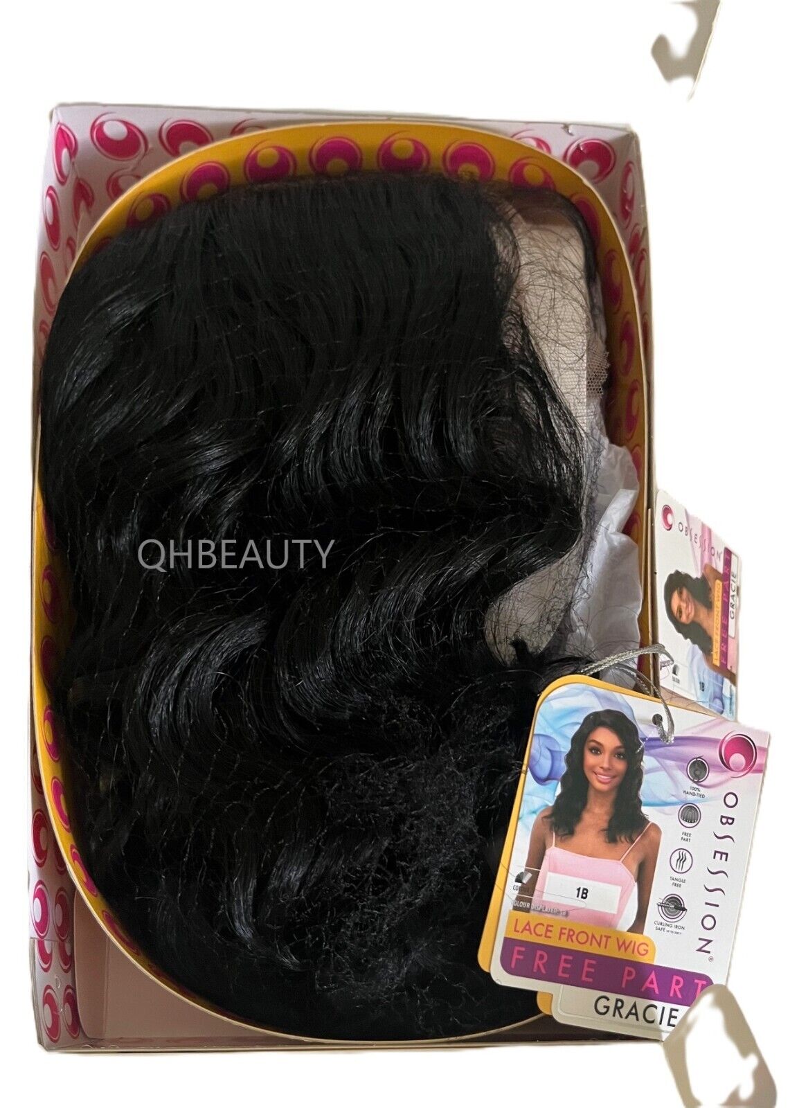 Obsession Synthetic Lace Front Free Part 100% Hand Tied Curly Hair Wig - GRACIE