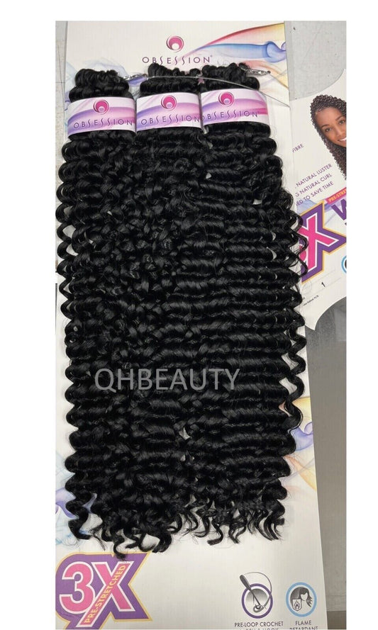 Obsession Synthetic Crochet Tight Curl Hair Extension Braid - WATER WAVE 16 inch