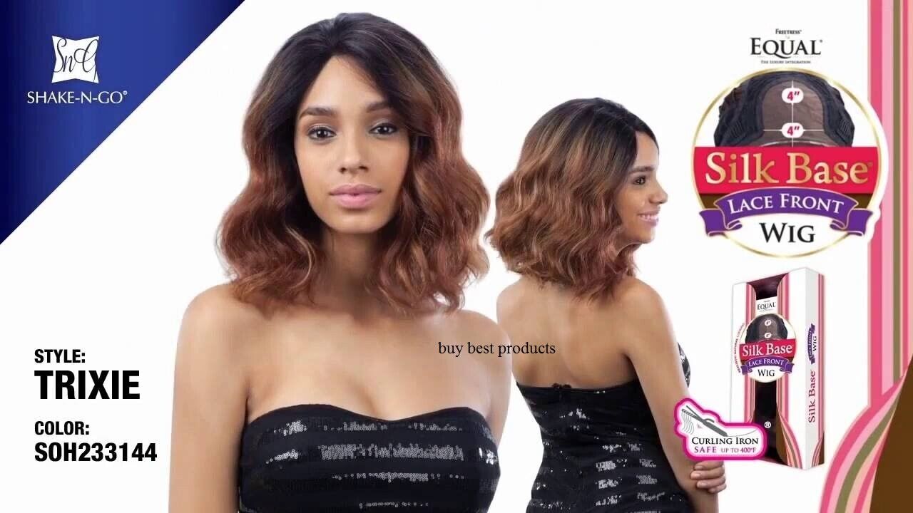 FREETRESS SYNTHETIC EQUAL SILK BASE LACE FRONT SHORT WAVY HAIR WIG - TRIXIE