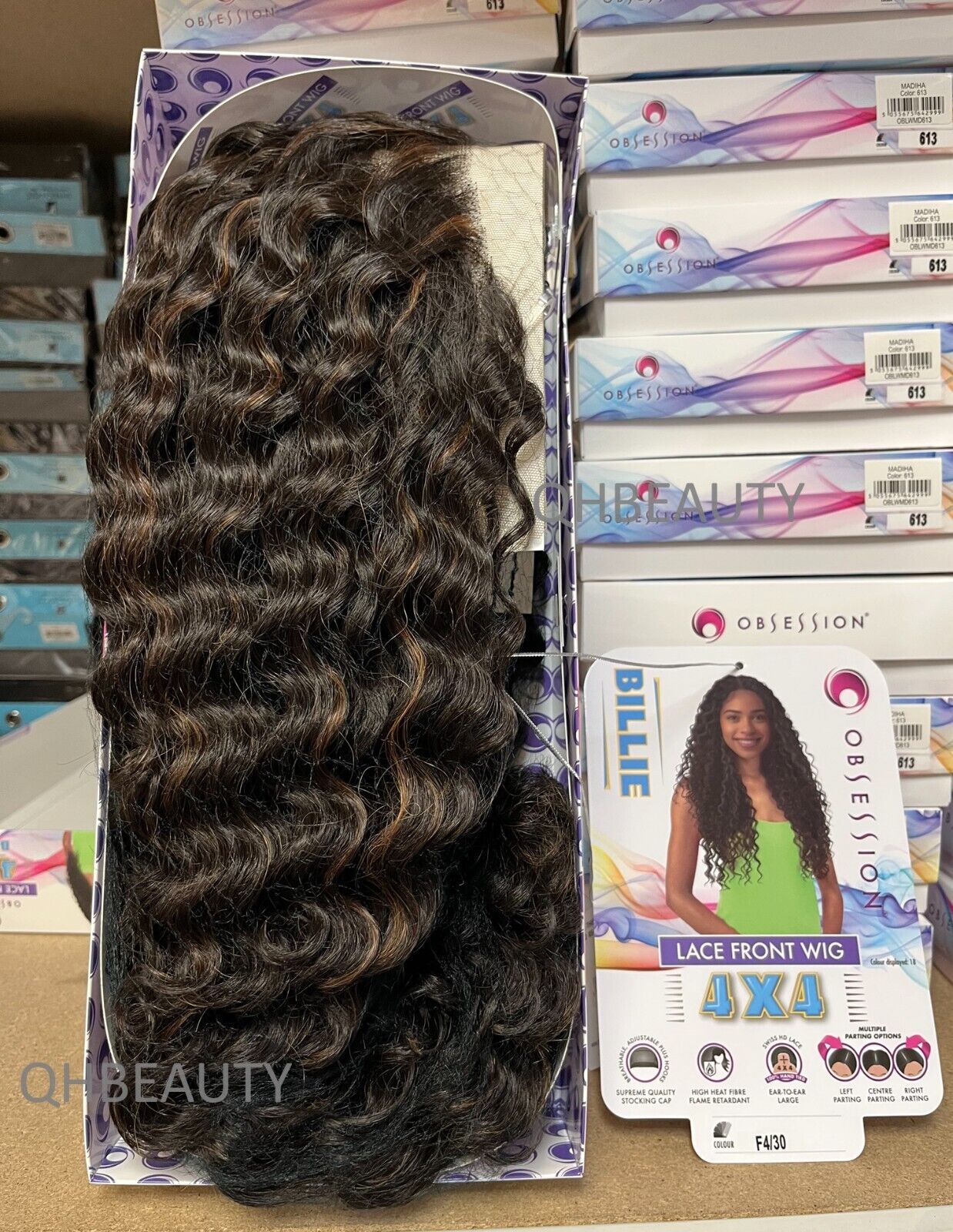 Obsession Synthetic Swiss HD 4x4 Lace Front Free Part Curly Hair Wig - BILLIE