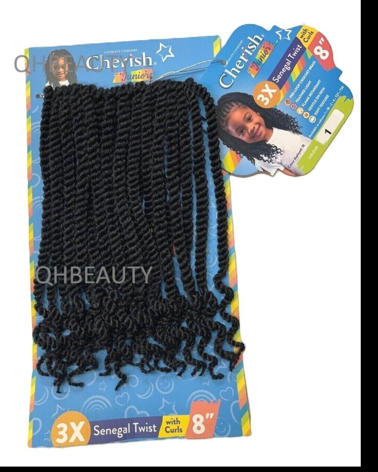 CHERISH SYNTHETIC JUNIOR KIDS BRAID HAIR EXTENSION - SENEGAL TWIST WITH CURLS 8