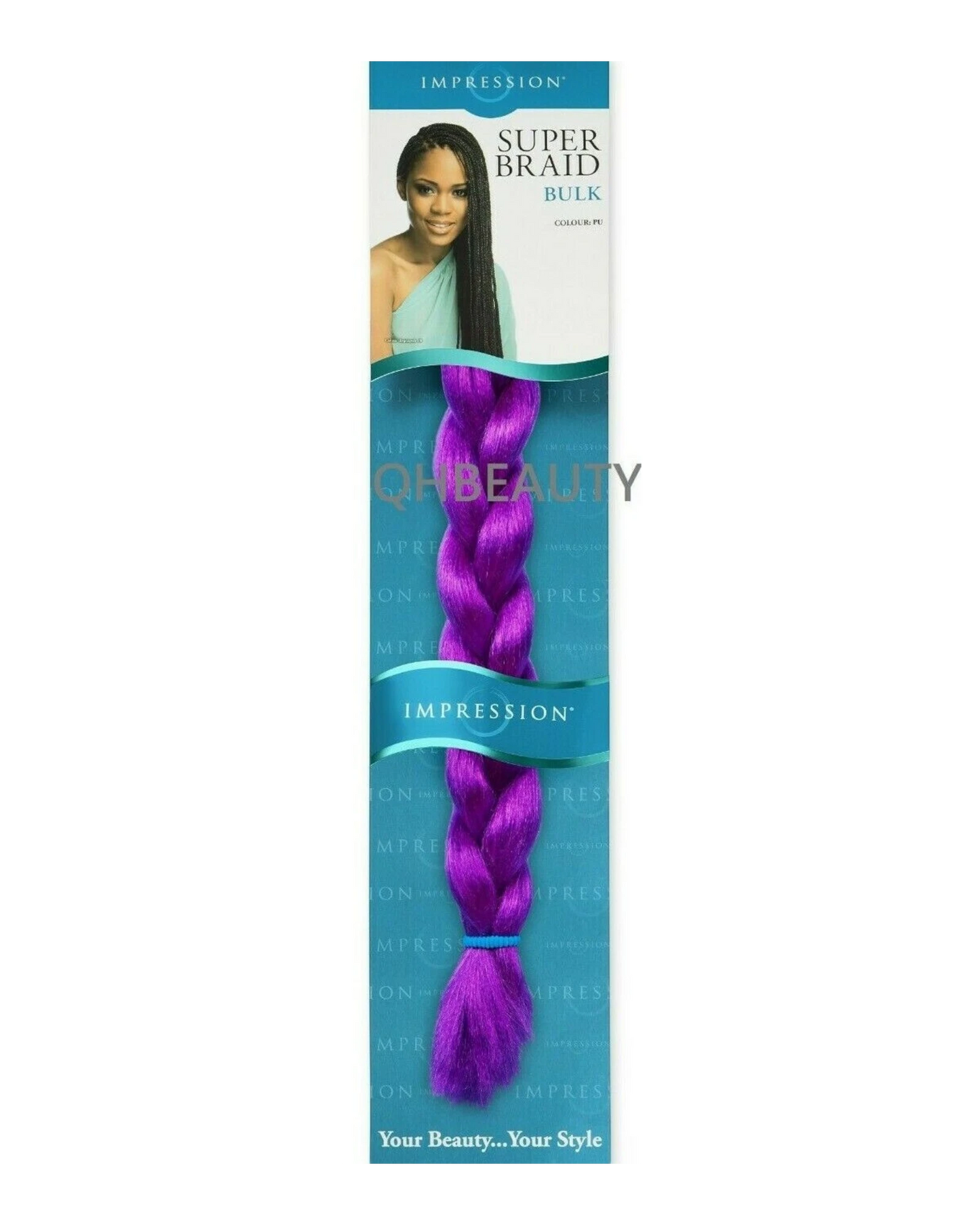 Impression Synthetic Natural Long Ultra Crochet Hair Extensions Super Braid 86"