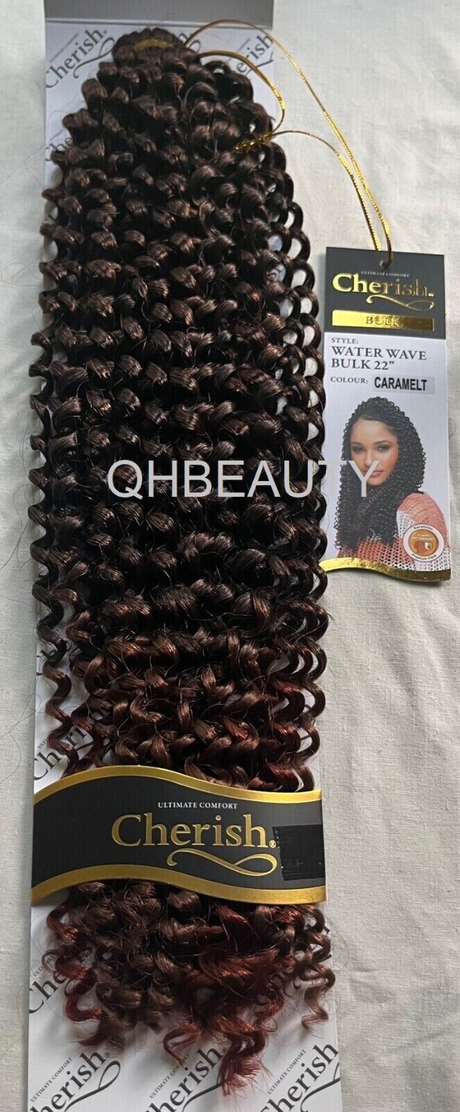 CHERISH SYNTHETIC BULK CROCHET BRAID TIGHT CURL HAIR EXTENSION - WATER WAVE 22"