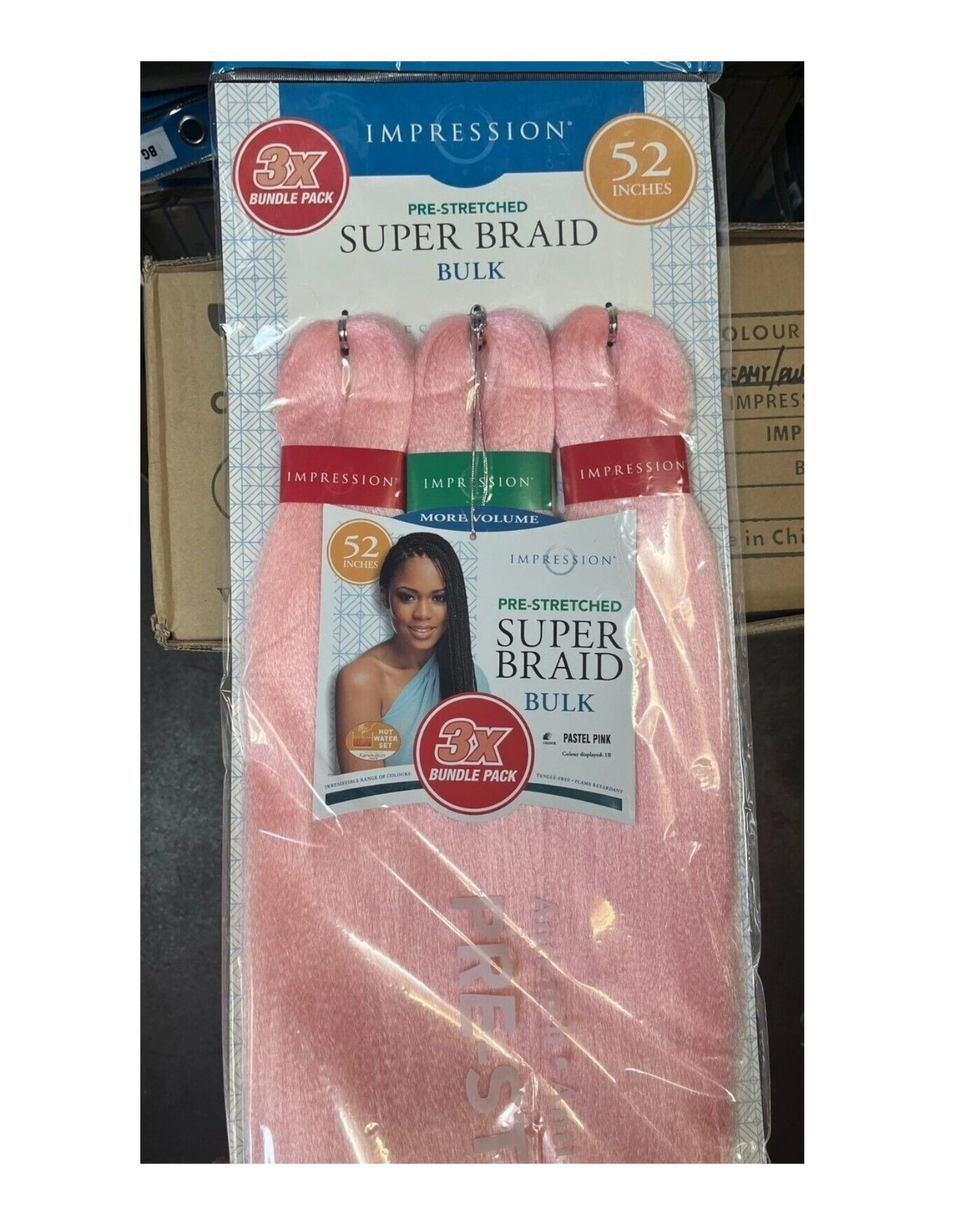 Impression Synthetic 3 X Bundle Pack Crochet Hair Extensions - Super Braid 52 "