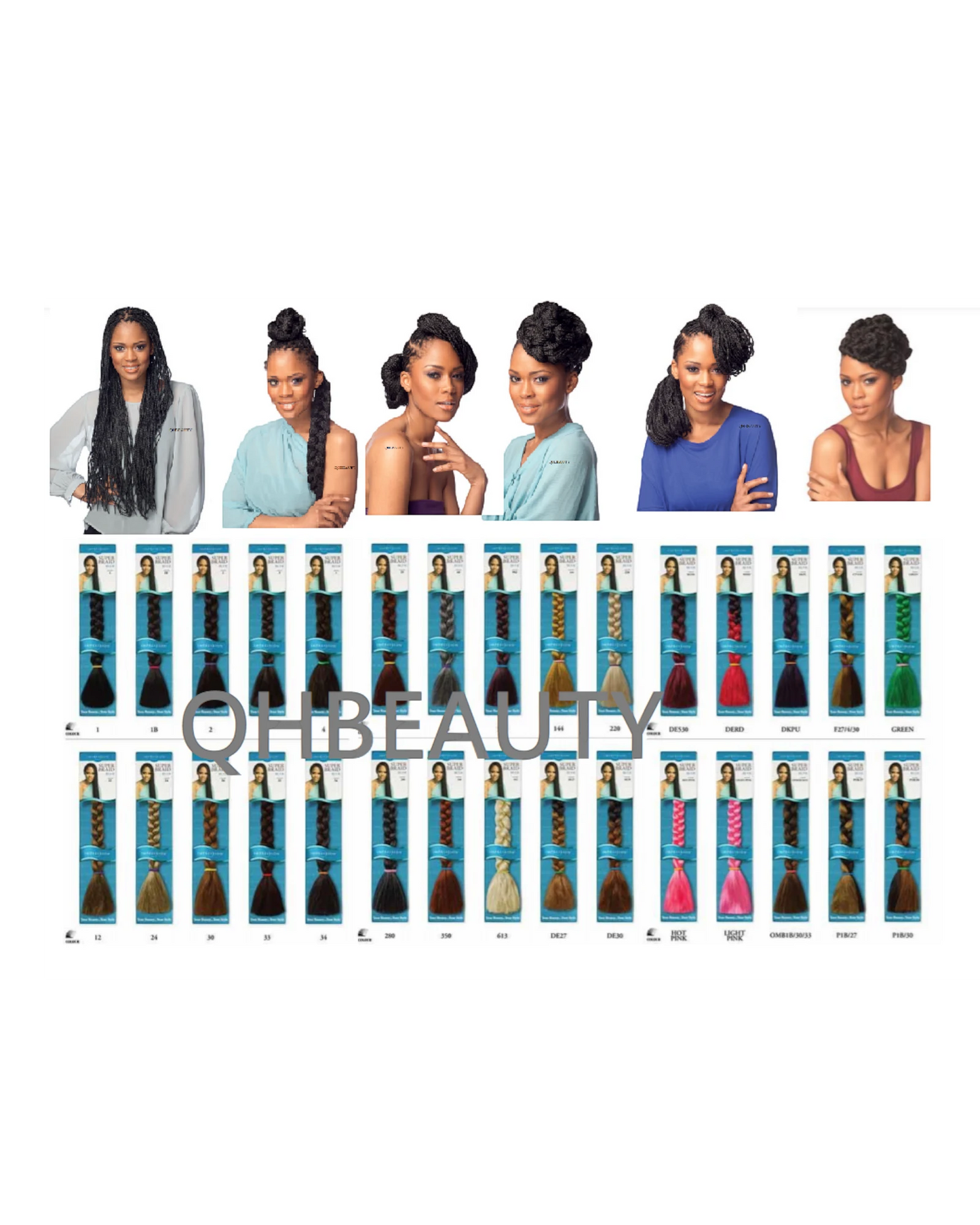 Impression Synthetic Natural Long Ultra Crochet Hair Extensions Super Braid 86"