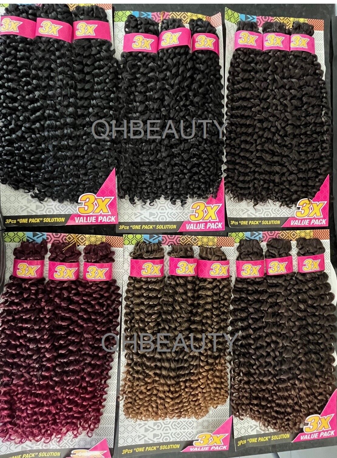 CHERISH SYNTHETIC CROCHET BRAID HAIR EXTENSION - 3 X WATER WAVE 14'' and 18''