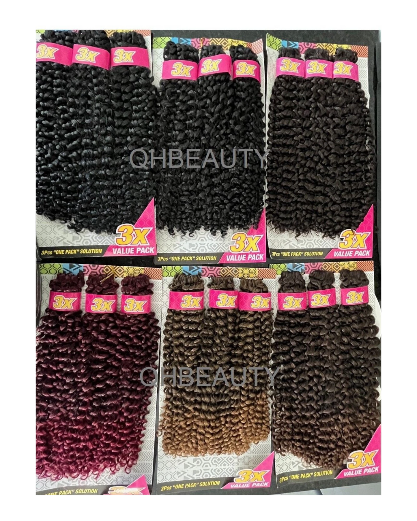 CHERISH SYNTHETIC CROCHET BRAID HAIR EXTENSION - 3 X WATER WAVE 14'' and 18''
