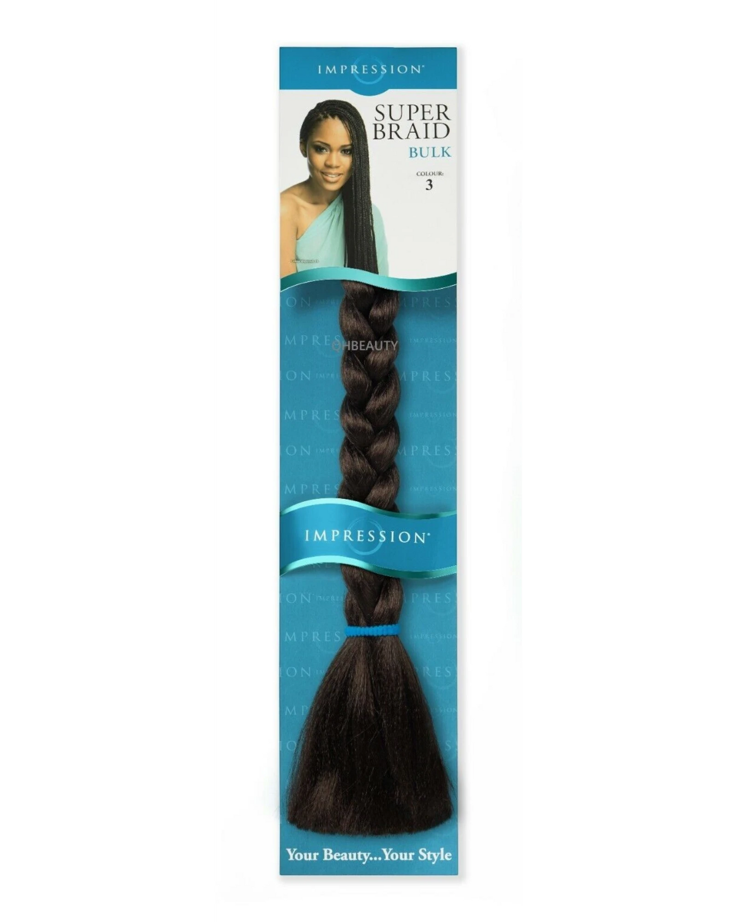 Impression Synthetic Natural Long Ultra Crochet Hair Extensions Super Braid 86"