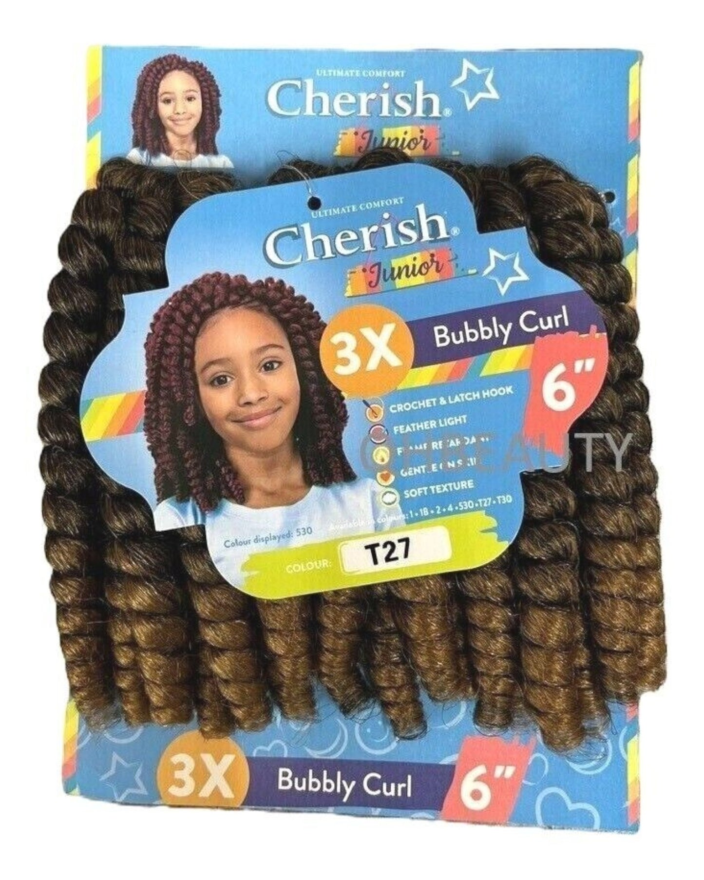 CHERISH SYNTHETIC JUNIOR KIDS CROCHET BRAID HAIR EXTENSION - BUBBLY CURL 6 INCH