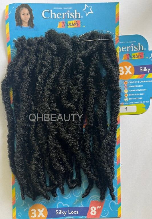 CHERISH SYNTHETIC JUNIOR KIDS CROCHET BRAID HAIR EXTENSION - SILKY LOCS 8 INCH