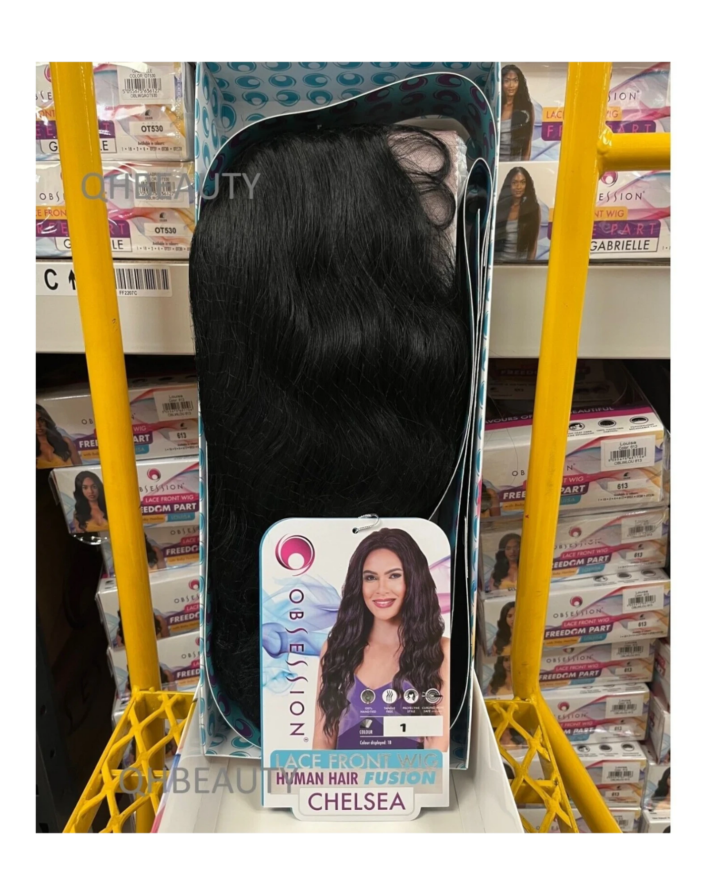OBSESSION LACE FRONT HUMAN HAIR FUSION NATURAL BODWAVE CURLY HAIR WIG - CHELSEA