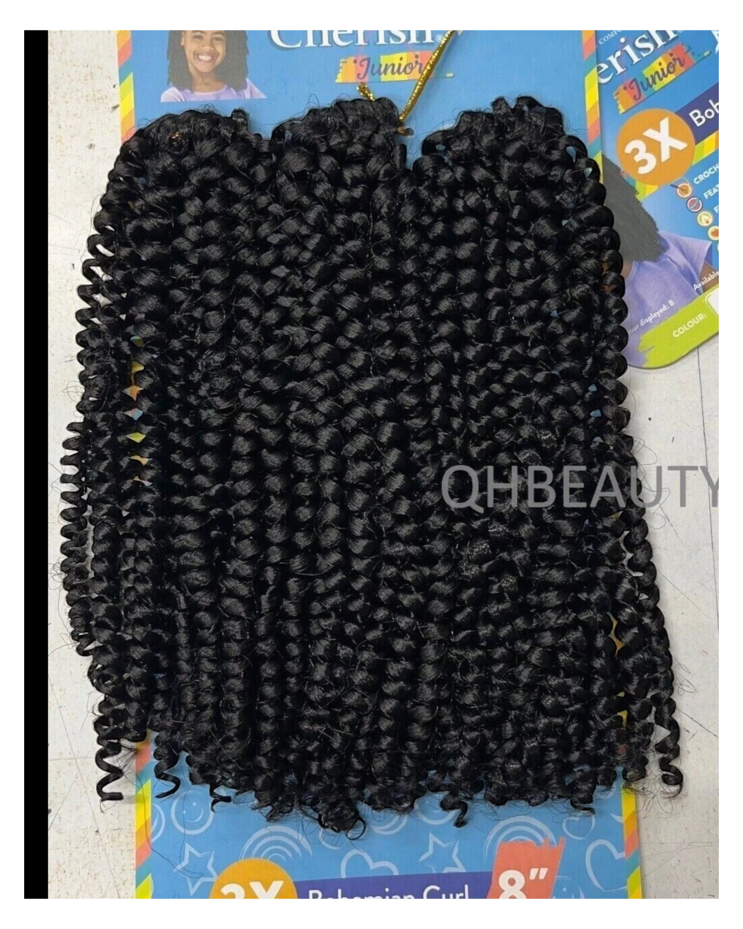 CHERISH SYNTHETIC JUNIOR KIDS CROCHET BRAID HAIR EXTENSION  BOHEMIAN CURL 8 INCH