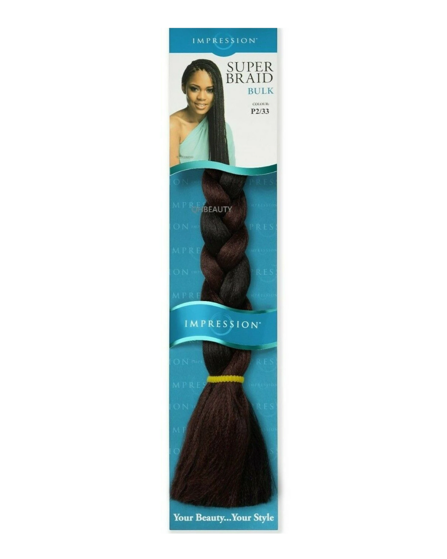 Impression Synthetic Natural Long Ultra Crochet Hair Extensions Super Braid 86"