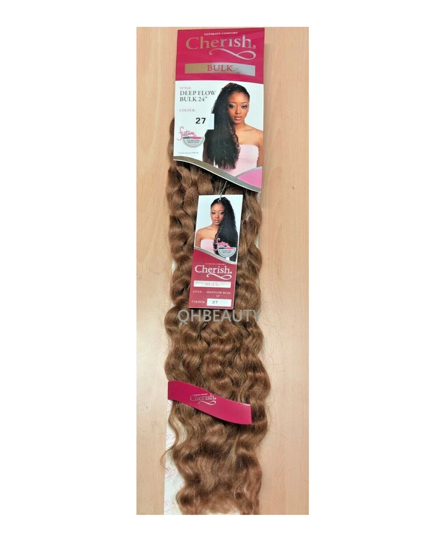 CHERISH SYNTHETIC BULK CROCHET BRAID CURLY HAIR EXTENSION - DEEP FLOW 24 inch