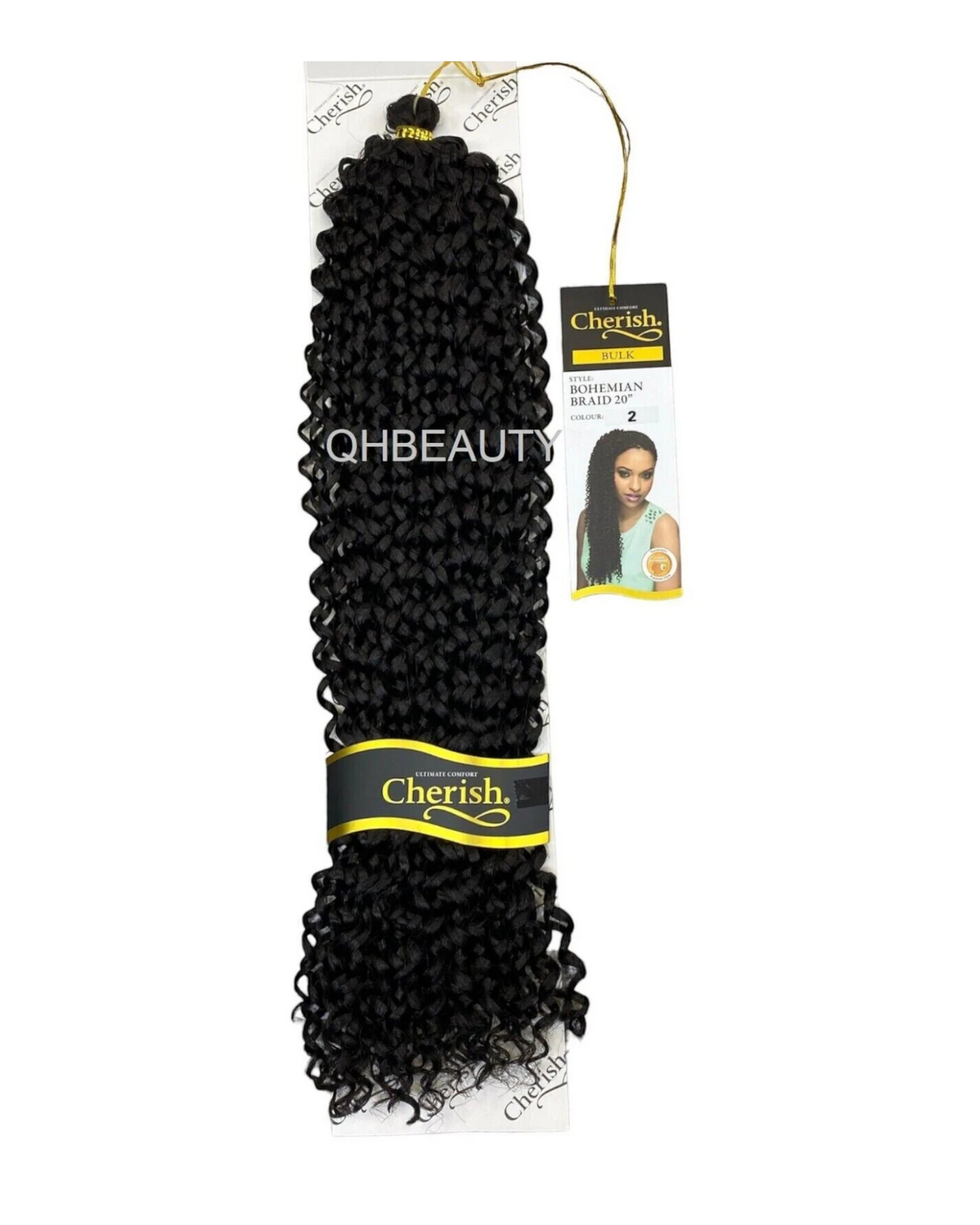 CHERISH SYNTHETIC CROCHET CURLY HAIR EXTENSION BRAID - BOHEMIAN BULK 20 INCH