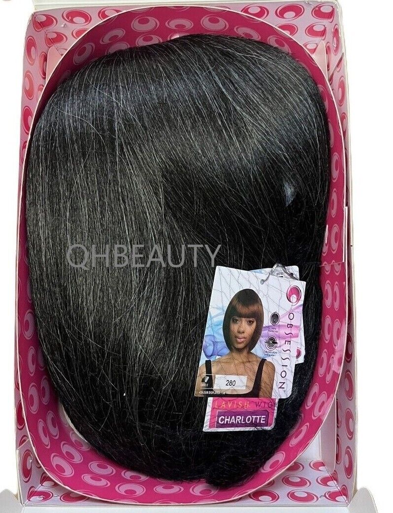 Obsession Synthetic Lavish Straight Bob Bangs 100% Hand Tied Hair Wig  CHARLOTTE