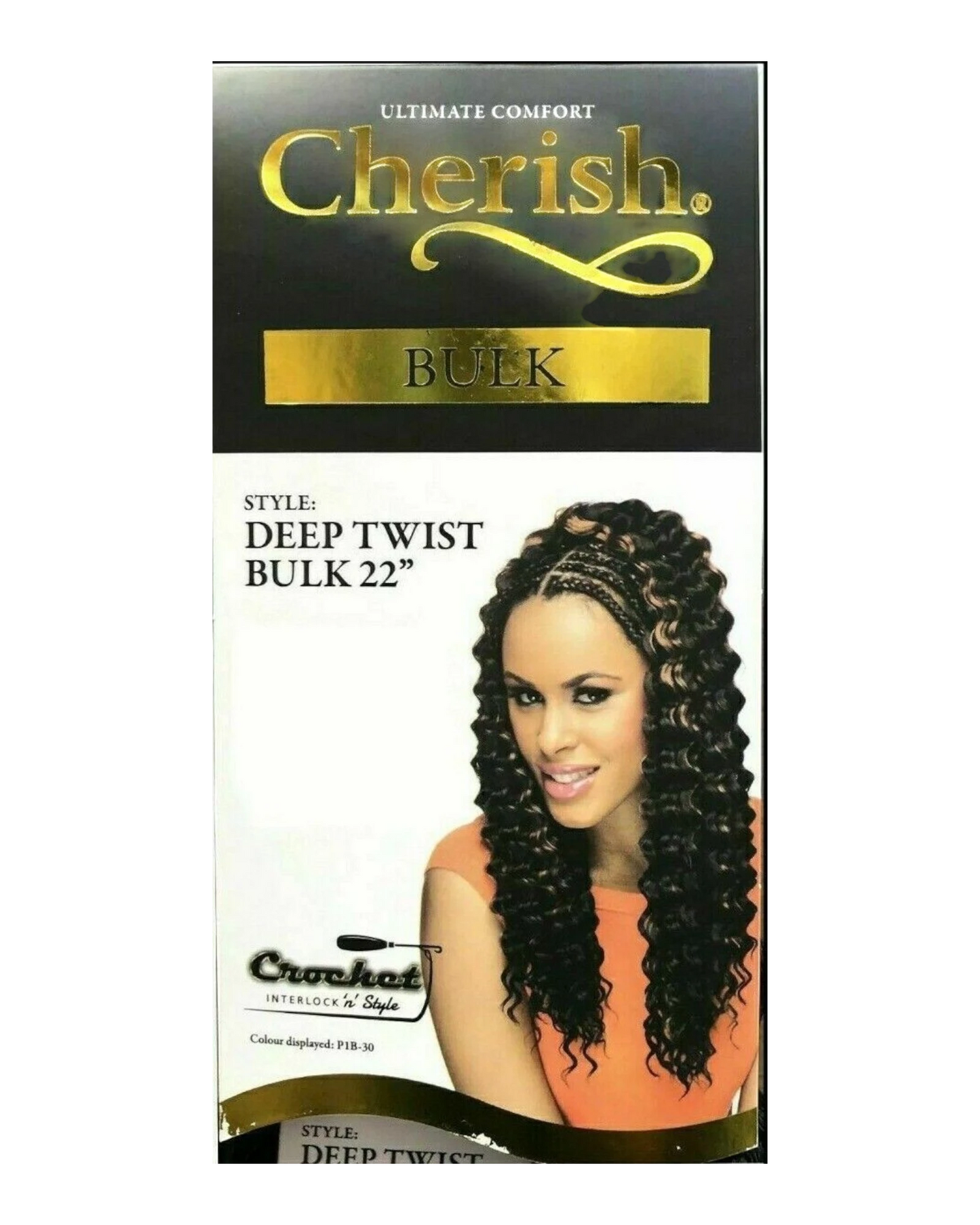 CHERISH SYNTHETIC BULK CROCHET CURLY HAIR EXTENSION BRAIDS - DEEP TWIST 22 INCH