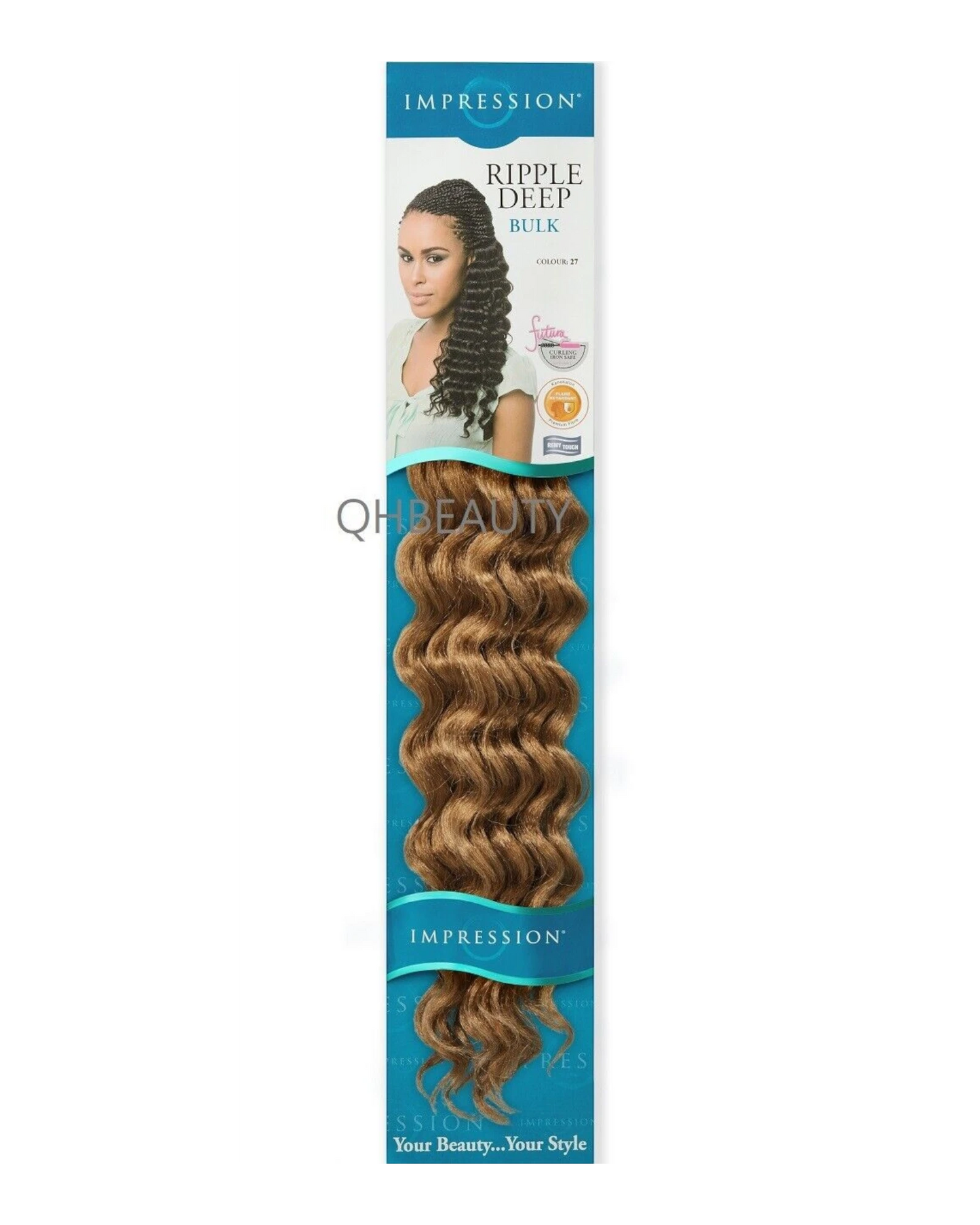 IMPRESSION SYNTHETIC HAIR EXTENSION CROCHET CURLY BRAID - RIPPLE DEEP 20 INCH