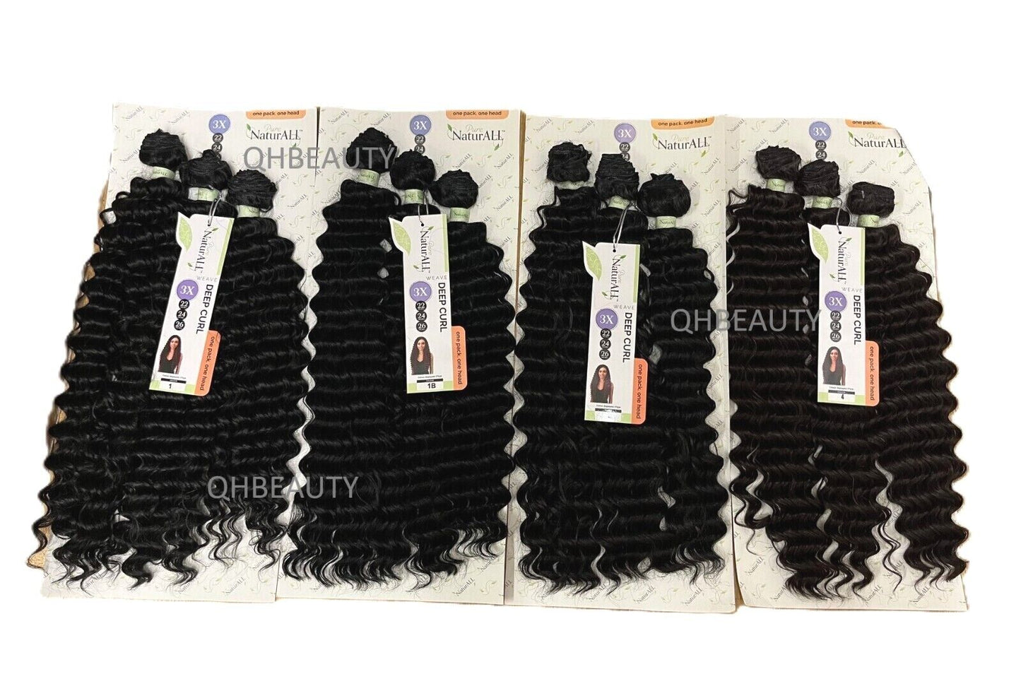 NaturALL SYNTHETIC CURLY HAIR EXTENSION 3 PCS WEAVE - DEEP CURL 22/24/26 INCHES
