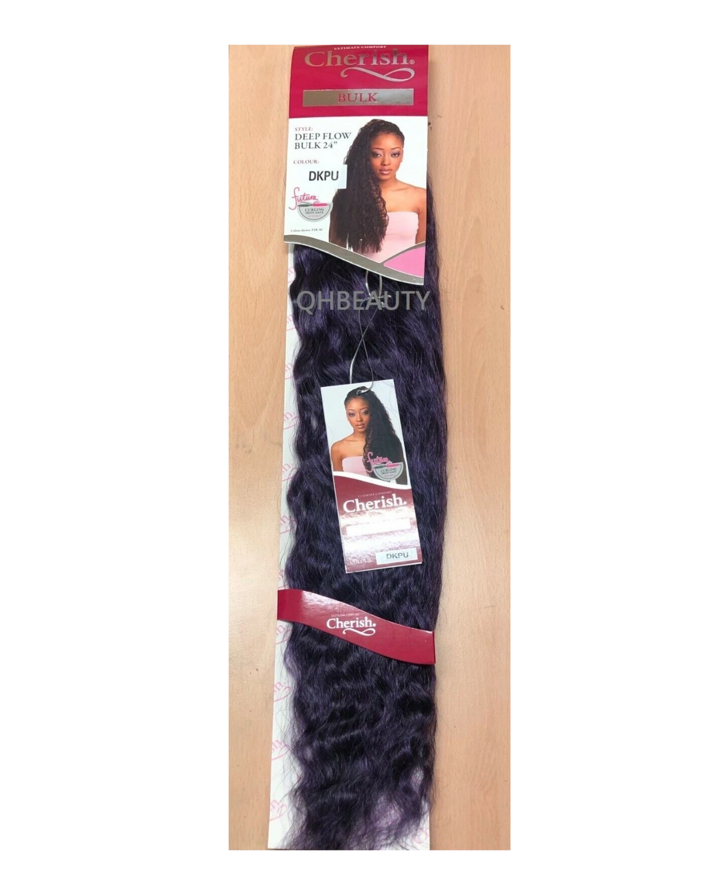 CHERISH SYNTHETIC BULK CROCHET BRAID CURLY HAIR EXTENSION - DEEP FLOW 24 inch