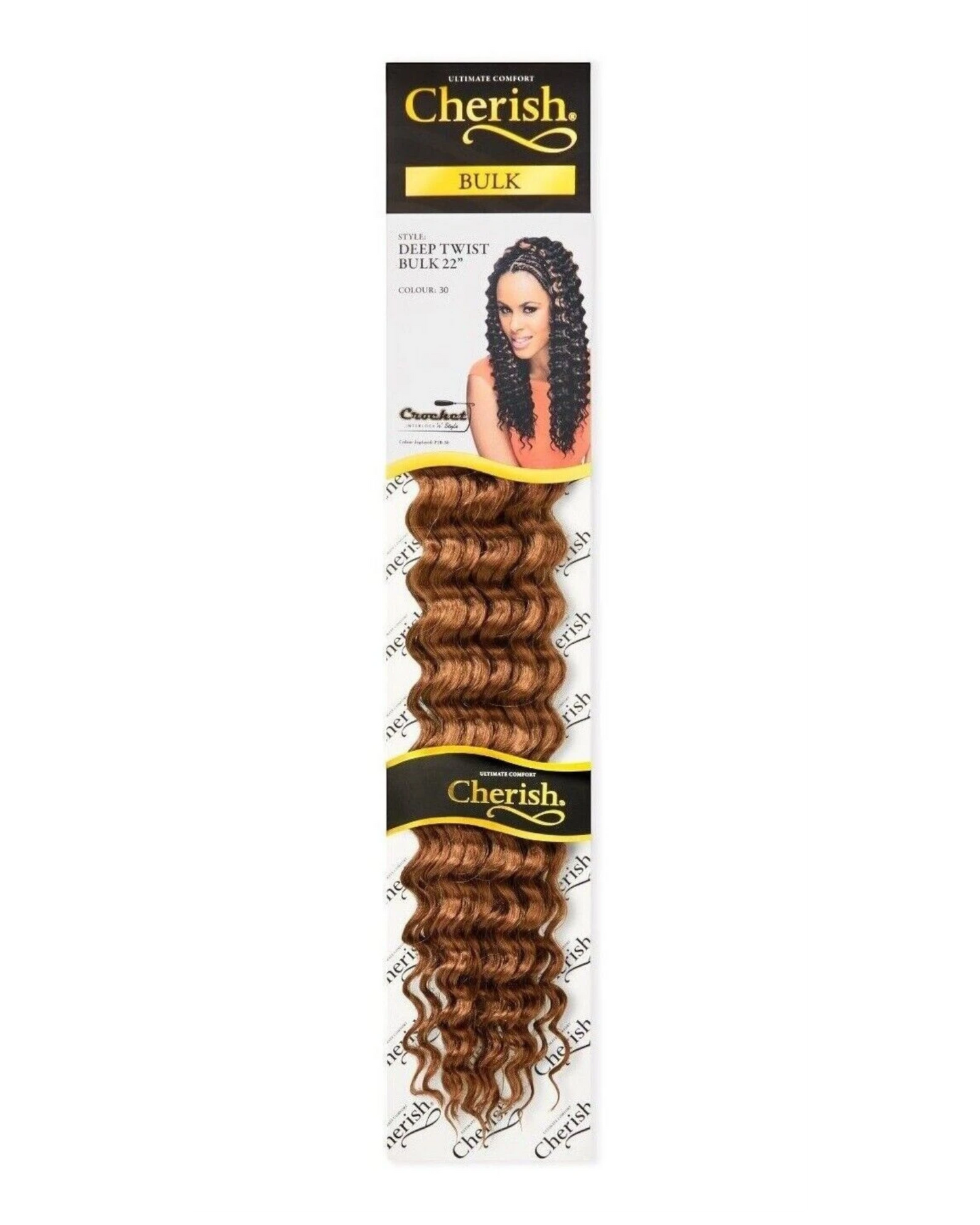 CHERISH SYNTHETIC BULK CROCHET CURLY HAIR EXTENSION BRAIDS - DEEP TWIST 22 INCH