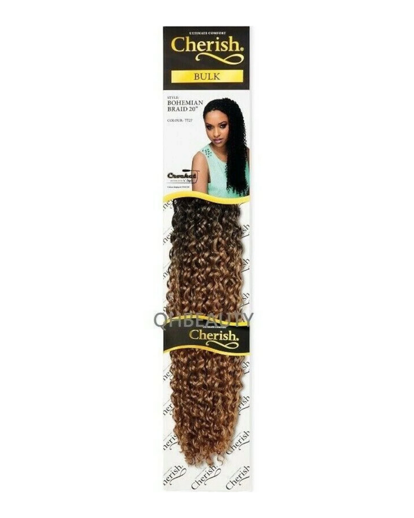 CHERISH SYNTHETIC CROCHET CURLY HAIR EXTENSION BRAID - BOHEMIAN BULK 20 INCH