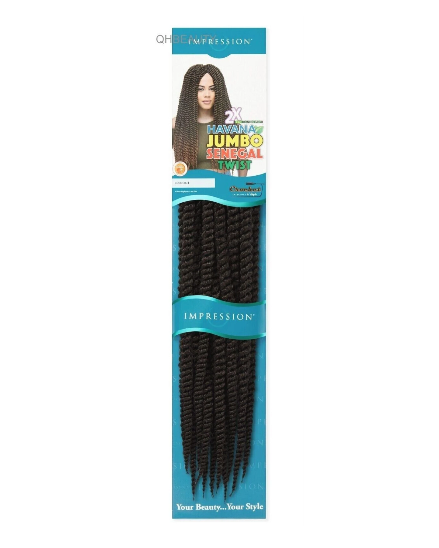 IMPRESSION CROCHET BULK HAIR EXTENSION BRAID -  2 X HAVANA JUMBO SENEGAL TWIST