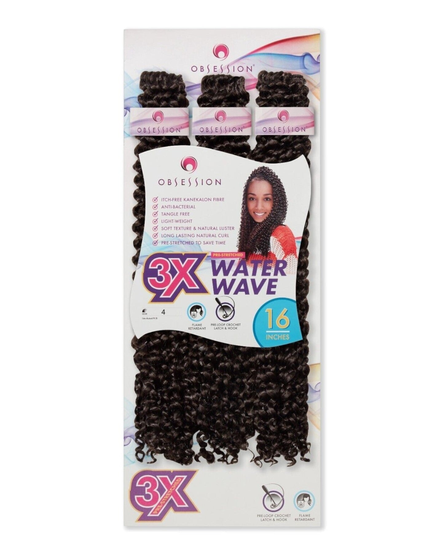 Obsession Synthetic Crochet Tight Curl Hair Extension Braid - WATER WAVE 16 inch