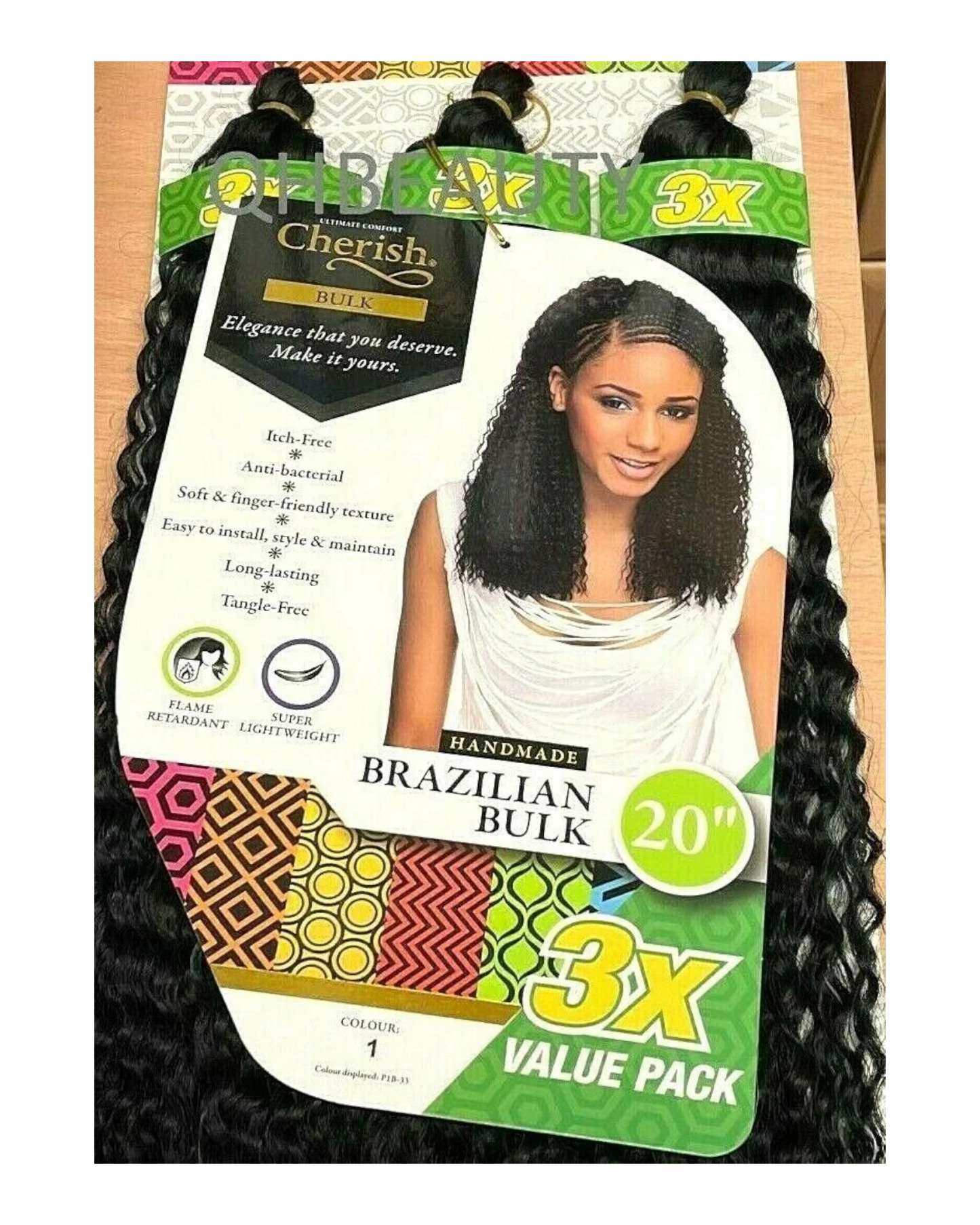 Cherish Synthetic Crochet Braid Hair Extension Handmade  3 x Brazilian Bulk 20"