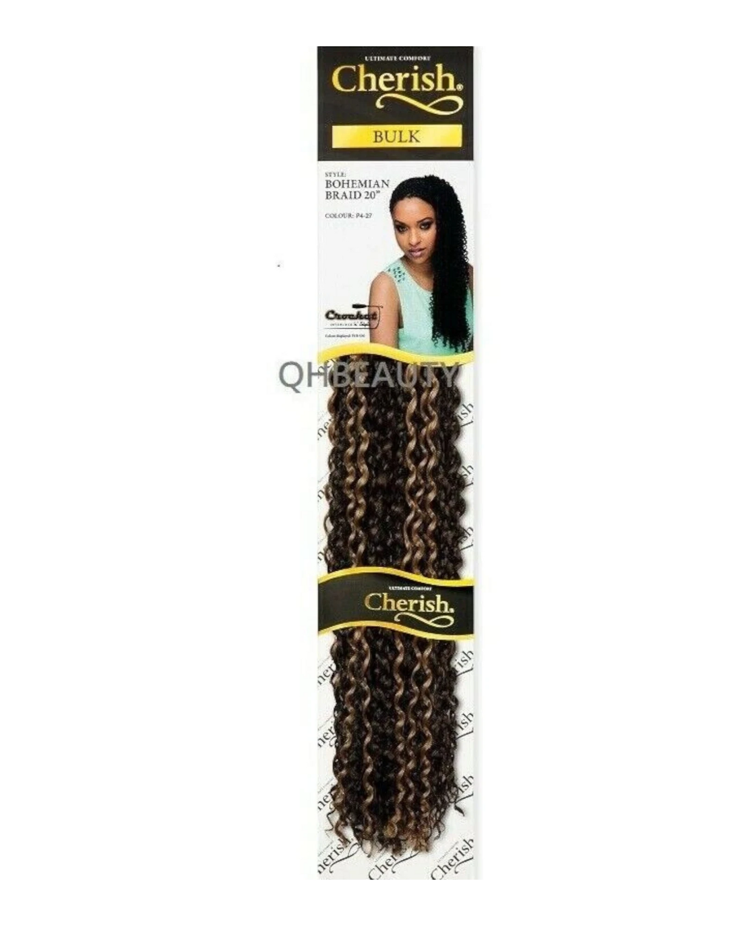 CHERISH SYNTHETIC CROCHET CURLY HAIR EXTENSION BRAID - BOHEMIAN BULK 20 INCH