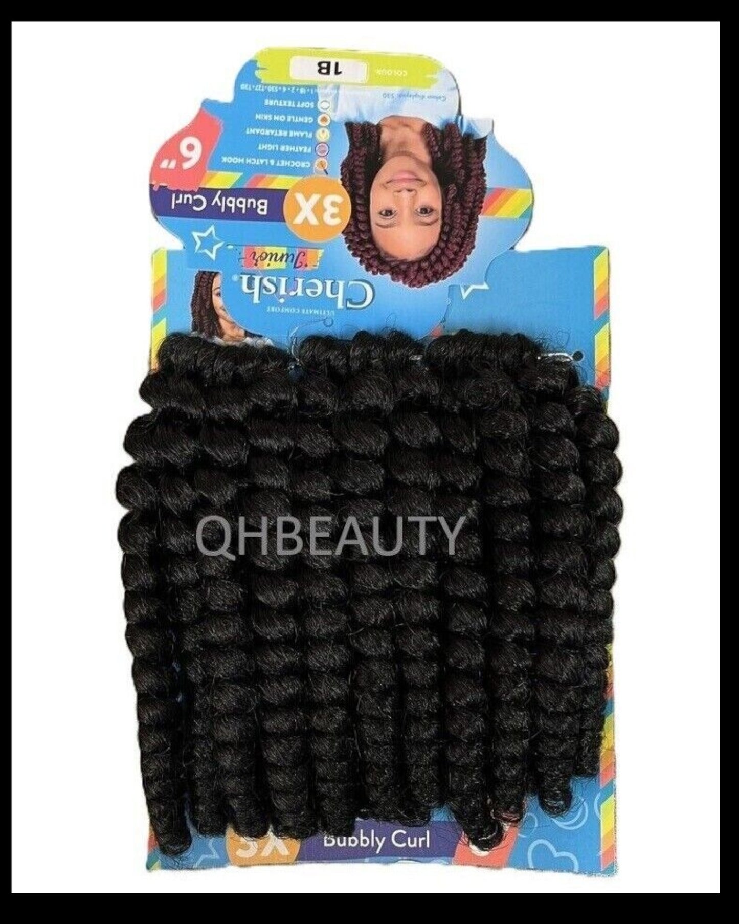 CHERISH SYNTHETIC JUNIOR KIDS CROCHET BRAID HAIR EXTENSION - BUBBLY CURL 6 INCH