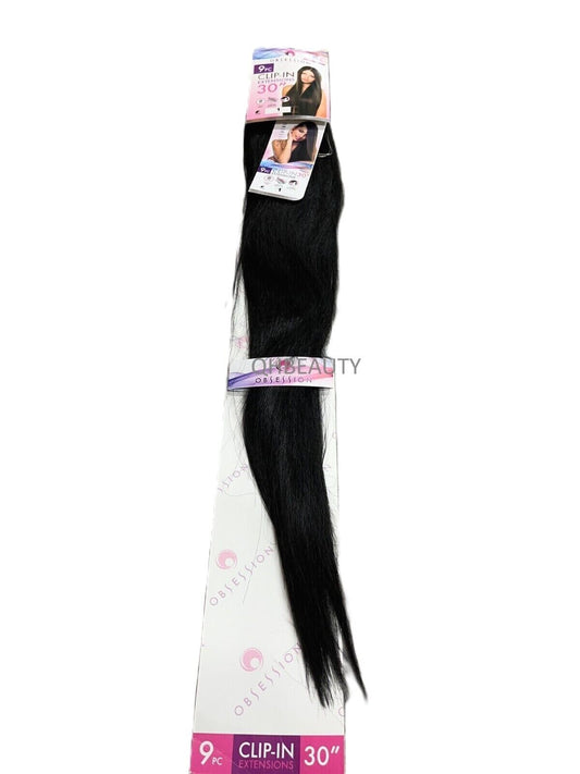 Obsession Tangle Free Long Yaky Straight 9 PC CLIP IN HAIR EXTENSIONS 30 INCHES