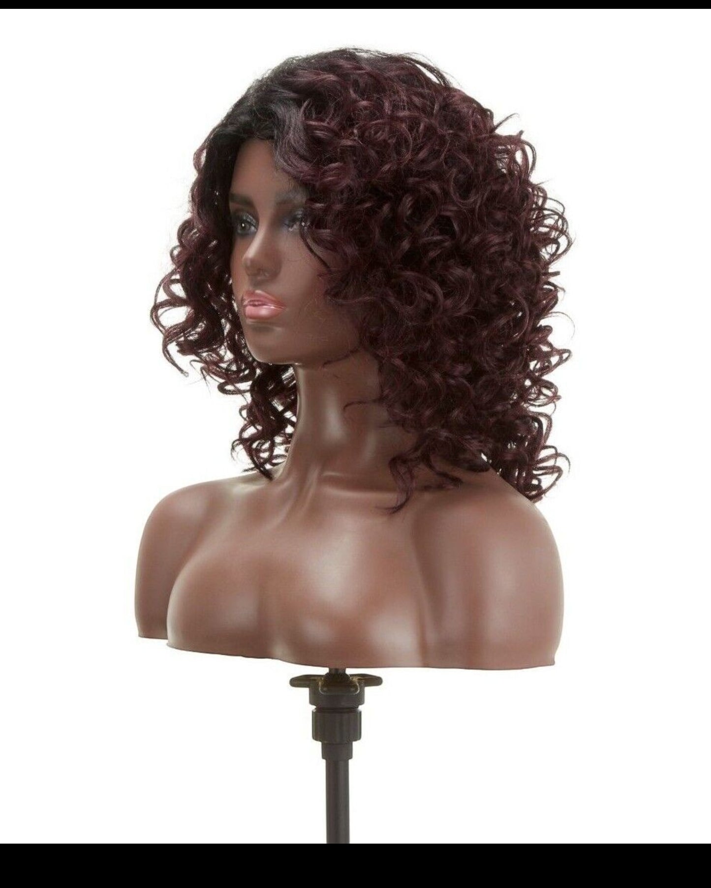 Impression Synthetic Hand Made Invisible L Part Curly Hair Lace Wig - MIA