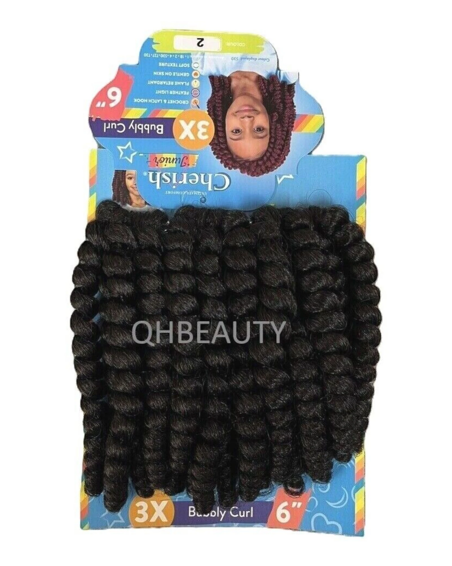 CHERISH SYNTHETIC JUNIOR KIDS CROCHET BRAID HAIR EXTENSION - BUBBLY CURL 6 INCH